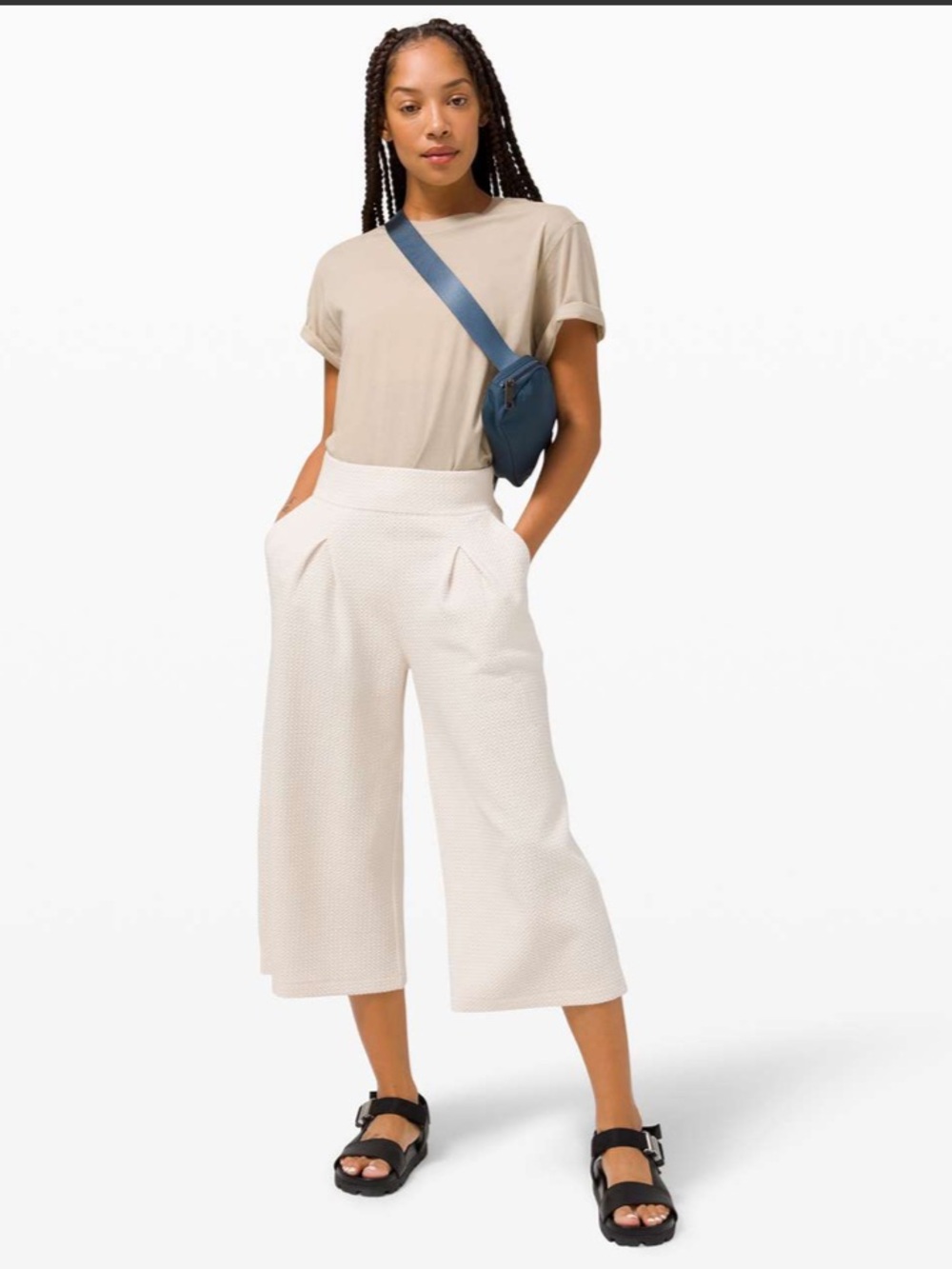 Lululemon Can You Feel The Pleat Crop
Light Ivory Texture Wide Leg 10 Medium